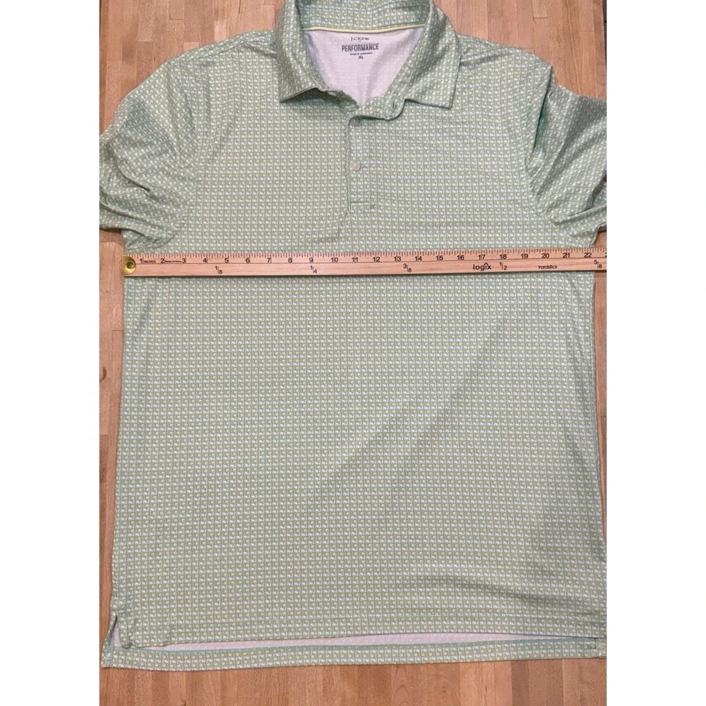 Men’s J.Crew Performance Polo Shirt Green Size XL Short Sleeve Moisture Wicking